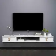 Floating TV Stand Large Storage Media Console Wall Unit Wall TV Shelf Media Console Table with Storage Drawers High Glossy Wall Mounted TV Stand with Open Storage for Home & Office.
