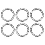 6Pcs Spring O Rings 1" Round Trigger Snap Hook Circle Silver Key Ring Clip