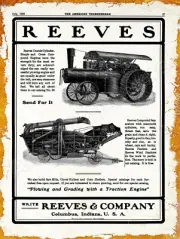 1906 Reeves Double Cylinder Traction Engine New Metal Sign: Columbus, Indiana