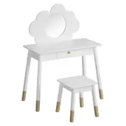 Keezi Kids Dressing Table Chair Set Vanity Makeup Wooden Leg Mirror Drawer
