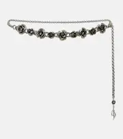 [Blumarine] Blumarine Roses embellished belt Inch 31.5 silver