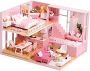 TOYANDONA Miniature DIY House DIY Apartment Kit Wooden Cottage Model Perfect for Boys and Girls Family Fun
