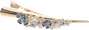 CALLARON Vintage Flower Design Hair Clip for Women Elegant Alligator Hair Accessory for Cosplay Parties Weddings and Everyday Wear Clip with Rhinestone Detail