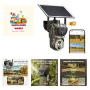 4G LTE Cellular Trail Cameras, Dual Lens Security Camera Built-in SIM Card, 2...