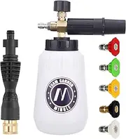 M Mingle Foam Cannon, Replacement Parts for Portland Husky and Ryobi Pressure Washer, with 5 Nozzle Tips, 1/4 Inch Quick Connector