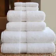 7 Pieces Egyptian Cotton Bath Towel Set 600GSM White Bath Sheet Bath Towel Hand
