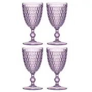 4PK Ladelle Tate Geometric 350ml Acrylic Wine Glass Drinking Cup - Lilac