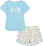 [Under Armour] UA PRINTED WOVEN SHORT SET, STREAM, 6X, Open Blue, 6