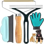 Yitaocity 4in1 Pet Hair Remover Set,Pet Hair Removal Tool, Reusable Lint Remover Shaver Non-Damaging Fabric Carpet Scraper Pet Grooming Gloves for Carpets, Car Mat, Rugs,Couch,Pet Towers