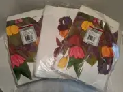 Lot of 3 Vtg The Stephen Lawrence Tulips & Irises Table Covers 52x96 USA *NEW*