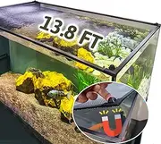 FUYITE 13.8 Feet DIY Magnetic Fish Aquarium Anti-Jumping net Cover, Mesh Screen Netting for Fish Aquarium Screen Top Cover, Aquarium Lid Prevents Fish, Reptiles from Jumping Out
