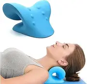 Neck and Shoulder Relaxer with Cushion Pad, Cervical Neck Traction Device for TMJ Pain Relief and Cervical Spine Alignment , Neck Pillows for Pain Relief Sleeping, Chiropractic Pillow with Massage Point for Muscle Relax