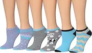 [Tipi Toe] Women's 6-Pairs Colorful Patterned Low Cut/No Show SocksFD35-6, Fd35-6, Shoe Size: 6-12