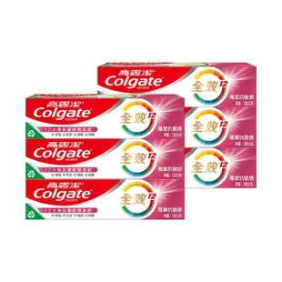 【Colgate 高露潔】全效牙膏150gX8入(含氟牙膏-專業潔淨/抗敏感/清淨薄荷/專業淨白/炭深潔)