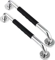 2 Pcs Shower Grab Bars Thickened Safety Handles with Grip for Bathroom Support Easy Installation for Seniors Vertical Horizontal Use