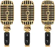Mellisso 3X Professional Wired Vintage Classic Microphone Dynamic Vocal Mic Microphone for Live Performance Karaoke(Gold)