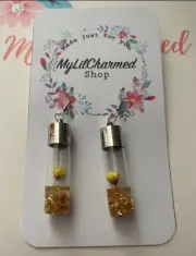 Handmade Flower Glass Bottle Earrings