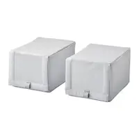 在飛比找IKEA優惠-IKEA 鞋盒, 布 條紋/白色/灰色, 23x34x19 