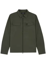 Fred Perry Crinkled Nylon Overshirt - Khaki - L L