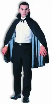 Adult 45" Black Cape Vampire Devil Halloween Capes Fancy Dress Costume Hero