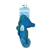 Spunky Pup Clean Earth Plush Seahorse Dog Toy, Large