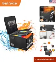 Fireproof Document Box with Lock, Portable File Box with Handle, Locking File...