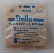 Stella WEDGE-LEDGE watch lens. NOS #304, 28. high Dome, Waterproof.