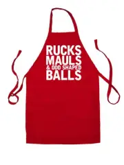 Ruck, Mauls Odd Shaped Balls - Unisex Kids Apron - Rugby League Union England