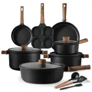 Nonstick Cookware Sets, Pots and Pans Set Non Stick 14Pcs, Titanium Induction Co