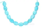 SALE 13 Magnesite Flat Oval Beads 12x16mm 8" Turquoise Blue #83001