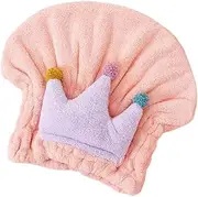 Hair Drying Towel for Women Girls Cartoon Hair Towel Soft Microfiber Quick Fleece Dry Turban Coral Portable Hair Shower