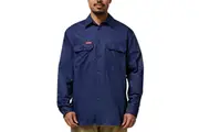 Hard Yakka Mens Core Lightweight Vented Cotton Drill Work Shirt Y04630 - Navy