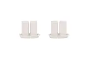 2PK Ecology Signature Porcelain Kitchen Salt & Pepper Serveware Set - White
