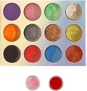 Nurila 12 Paint for Casting Powder Set, Colour Pigments for Casting Powder, Mica Powder, Epoxy Resin Paint for DIY Resin Casting Resin, Candle, Jewellery Making, Cosmetic, Slime, Bath Bomb, Nail