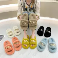 在飛比找ETMall東森購物網優惠-2021women flat slippers fur la