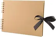 Hellery Scrapbook Album 80 Pages Meaningful Gift Souvenirs DIY Stylish Photo Album Scrap Book for Couple Anniversary Graduation, Brown