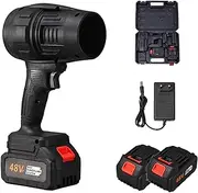 Turbo Jet Blower, Cordless Turbo Super Power Air Duster, Handheld Turbo Jet Blower, JetPro Maxx Portable Jet Blower, Violent Turbofan Turbo Blower with Battery and Charger (2 Electricity,Black)
