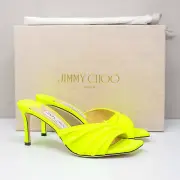 Jimmy Choo Basil 75 Neon Apple Green Heels, Size 7 US (37 EU)