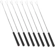 SOLUSTRE 8pcs Extendable Skewers Set for BBQ Long Barbecue Forks with Handles Camping Essentials for Group Roasting and Social Gatherings