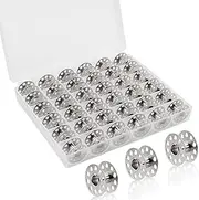 [BetyBedy] 36Pcs Metal Bobbins with Bobbin Case, Sewing Machine Bobbins for Craft Sewing, Metal Bobbins Set for Bro-Ther/Baby-Lock/Jano-me/El-na/Sin-ger, Sewing Machine Accessories