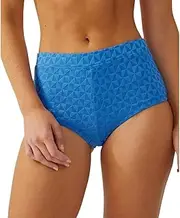 [COTTON ON] Womens Textured Boyleg Swim Bottom Separates Blue M, Deep Sky Geo Tile, Medium