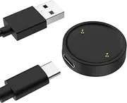 MoKo Magnetic Charger Compatible with Amazfit Active 2/Bip 6, Portable Charger Dock with 3.3ft/1m Separate USB Charging Cable, Black