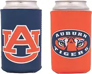 Auburn University Can Insulator Beverage Cooler 2 Pack Foam Beverage Holder Tigers War Eagle (2 Pack Can)