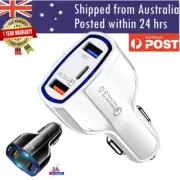 3 Port USB & Tpye C Fast Car Charger 3.1A USB Quick Charger QC3.0 Lighter Socket