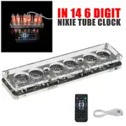 DIY 6 Bit IN-14 Nixie Clock No Tubes Remote USB Digital Alarm Clock W/LED light