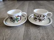 2 Set of PORTMEIRION BOTANIC GARDEN Coffee cup & Saucer Made in Britain