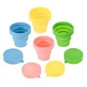 4pcs Collapsible Water Bottle, 170mL Folding Cup, Blue Green Yellow Pink