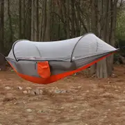 GGP Red Outdoor Camping Hammock With Mosquito Net, Anti Tip Nylon Fabric, Single/Double Person Quick Setup Hammock