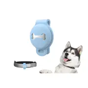 Waterproof Apple Airtag Dog Collar Holder Anti-Lost Silicone Tracker Protective Case Cover-Blue