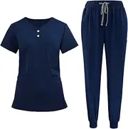 [Tadill] Women Scrub Uniform Set Work suits for Pet Groomer Healthcare